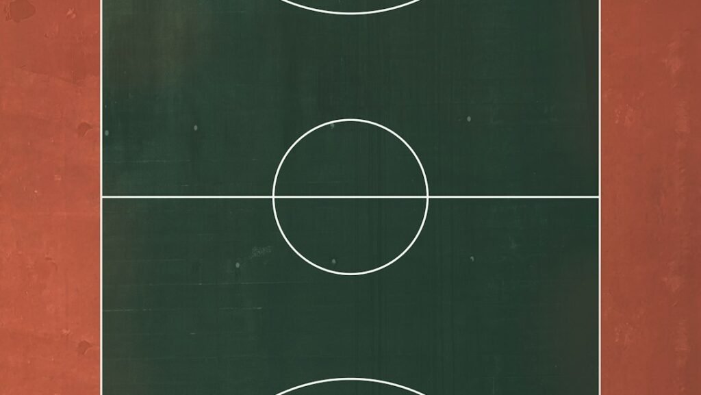 Basketplan sedd uppifrån.