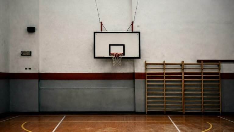 Basketplan inomhus.
